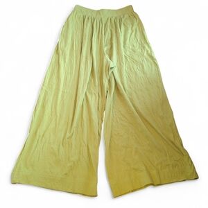 Free People fp Beach Cotton Pull on Pant Wide Leg Green Extra Wide Leg Loose